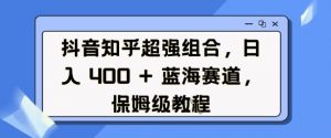 抖音知乎超强组合，日入4张， 蓝海赛道，保姆级教程-一号资源库