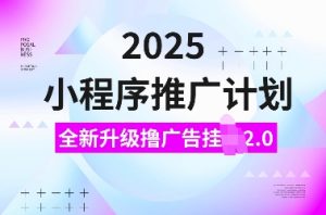 2025小程序推广计划，全新升级撸广告挂JI2.0玩法，日入多张，小白可做【揭秘】-一号资源库