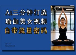 Ai3分钟打造瑜伽美女视频，自带流量密码-一号资源库
