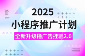 2025小程序推广计划，撸广告挂JI3.0玩法，日均5张【揭秘】-一号资源库