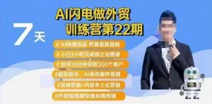 AI闪电做外贸训练营第22期:Al快速选品+小白1小时完成独立站搭建+10分钟获取200个客户等-一号资源库