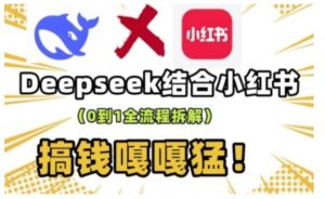 deepseek+小红书打造流量生产线实操课，0到1全流程拆解，搞钱嘎嘎猛-一号资源库