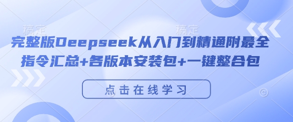 完整版Deepseek从入门到精通附最全指令汇总+各版本安装包+一键整合包-一号资源库