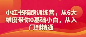 小红书陪跑训练营，从6大维度带你0基础小白，从入门到精通-一号资源库