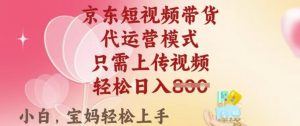 京东短视频带货，2025翻身项目，只需上传视频，单月稳定变现8k+【揭秘】-一号资源库