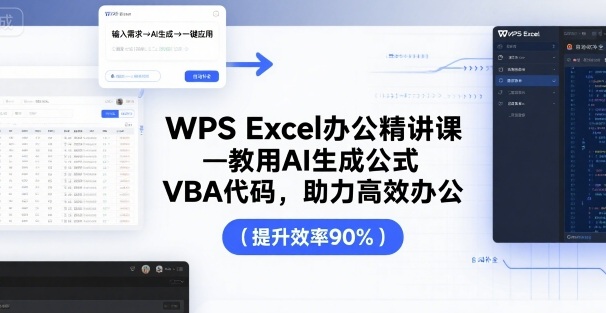 WPS Excel办公精讲课，教用 AI 生成公式，VBA 代码，助力高效办公-一号资源库