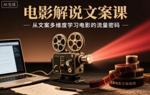 电影解说文案课，从文案多维度学习电影的流量密码-一号资源库