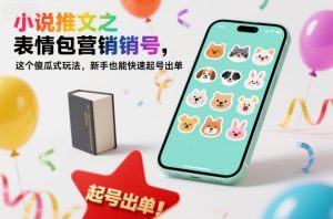 小说推文之表情包营销号，这个傻瓜式玩法，新手也能快速起号出单-一号资源库