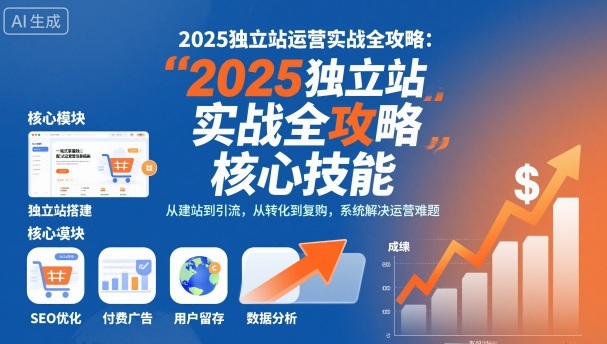 2025独立站运营实战全攻略，一站式掌握独立站运营核心技能-一号资源库