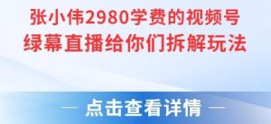 张小伟2980付费额视频号绿幕直播给你们拆解玩法-一号资源库