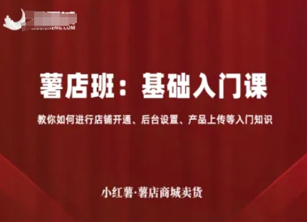 小红薯薯店商城卖货，基础入门课，教你如何进行店铺开通、后台设置、产品上传等入门知识-一号资源库