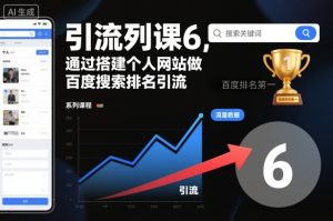 引流系列课6，通过搭建个人网站做百度搜索排名引流-一号资源库