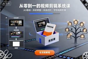 从零到一的视频剪辑系统课,从0基础–系统掌握–实战进阶,学拍视频剪辑-一号资源库