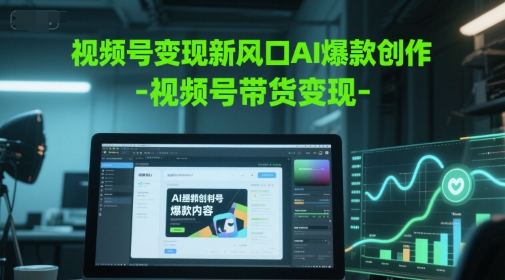 视频号变现新风口AI爆款创作-视频号带货变现-一号资源库