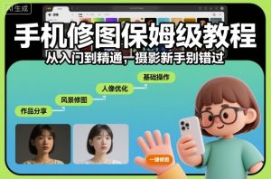 手机修图保姆级教程，从入门到精通，摄影新手别错过-一号资源库