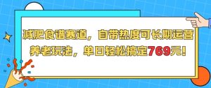 减肥食谱赛道，自带热度可长期运营，养老玩法，单日轻松搞定769-一号资源库