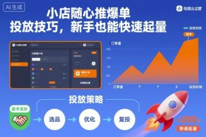 小店随心推爆单投放技巧,新手也能快速起量-一号资源库