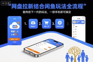 网盘拉新结合闲鱼玩法全流程，能传给下一代的玩法，一部手机即可搞定（附入口渠道以及实操教程）-一号资源库