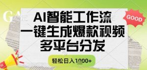 AI智能工作流，一键生成书单号爆款视频，多平台分发，每日收益多张【揭秘】-一号资源库