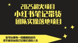 2025超火项目，副业最佳选择，小红书笔记带货团队实操落地项目，，轻松日入5张-一号资源库