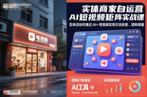 实体商家自运营AI短视频矩阵实战课，实体店如何通过AI+短视频实现引流拓客、团购增量-一号资源库