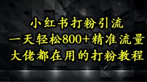 小红书打粉引流,一天轻松500+精准流量,大佬都在用的打粉教程-一号资源库