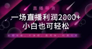 半无人直播带货，一场利润数张，适合所有平台玩法，小白也可轻松-一号资源库