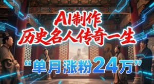 暴力起号！用AI制作历史名人传奇一生，单月涨粉24W，涨粉+变现赛道黑马来了-一号资源库