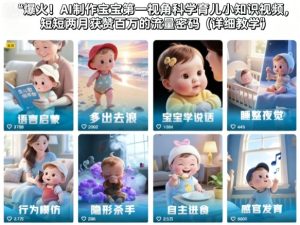 爆火！AI制作宝宝第一视角科学育儿小知识视频，短短两月获赞百万的流量密码（详细教学）-一号资源库