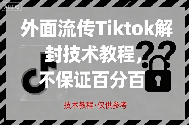 外面流传Tiktok解封技术教程，不保证百分百，具体自测-一号资源库