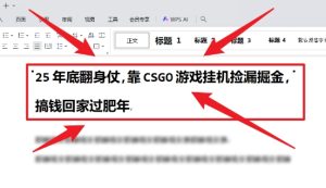 25年底翻身仗，靠CSGO游戏挂G捡漏掘金，搞钱回家过肥年【揭秘】-一号资源库