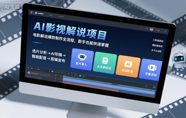 AI影视解说项目，电影解说爆款制作全流程，新手也能快速掌握-一号资源库
