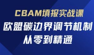 CBAM填报实战课，欧盟碳边界调节机制，从零到精通-一号资源库