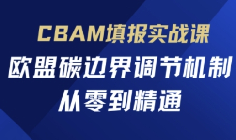 CBAM填报实战课，欧盟碳边界调节机制，从零到精通-一号资源库