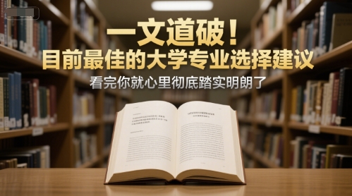 付费文章：一文道破！目前最佳的大学专业选择建议，看完你就心里彻底踏实明朗了-一号资源库