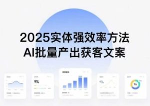实体强效率方法：AI批量产出获客文案，2025年普通人拥抱AI，实现实体创收-一号资源库