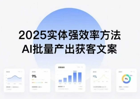实体强效率方法：AI批量产出获客文案，2025年普通人拥抱AI，实现实体创收-一号资源库