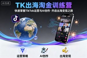 TK出海淘金训练营,助你快速掌握TikTok运营与AI创作,开启出海变现之路-一号资源库