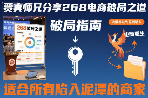 贾真师兄分享268电商破局之道-适合所有陷入泥潭的商家-一号资源库