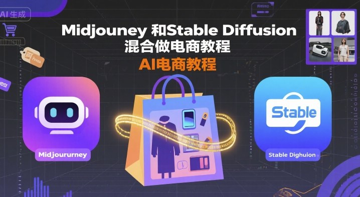 Midjourney和Stable Diffusion混合做电商教程-ai电商教程-一号资源库