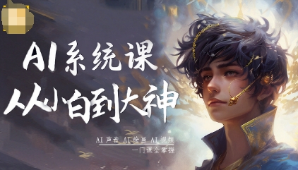 AI系统课程，从小白到大神系统学AI，AI声音-AI绘画-AI视频一门课全掌握-一号资源库