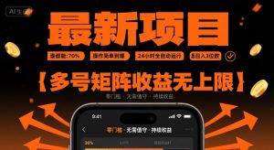 最新挂G项目：谁都能做，操作简单到爆，24 小时全自动运行，日入3位数，多号矩阵收益无上限【揭秘】-一号资源库