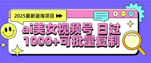 视频号AI美女跳舞暴力起号玩法，日入1k+，全程软件操作，小白也能玩的项目-一号资源库