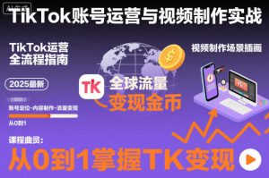 2025最新TikTok账号运营与视频制作实战全流程，从0到1掌握TK变现（含11月最新TK搬运技术）-一号资源库