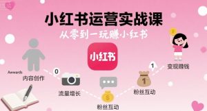 小红书运营实战课,从零到一玩賺小红书-一号资源库