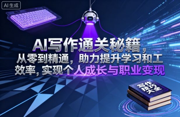 AI写作通关秘籍，从零到精通，助力提升学习和工作效率，实现个人成长与职业变现-一号资源库