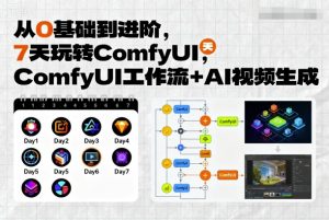 从0基础到进阶，7天玩转ComfyUI，Comfyui工作流+AI视频生成-一号资源库