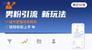男粉引流新玩法，操作逻辑非常简单，单日10张轻轻松松-一号资源库