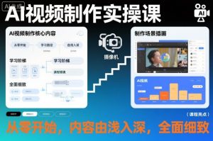 AI视频制作实操课，从零开始，内容由浅入深，全面细致-一号资源库