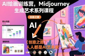 AI绘画训练营，Midjourney生成艺术系列课程，人人都是AI艺术家-一号资源库